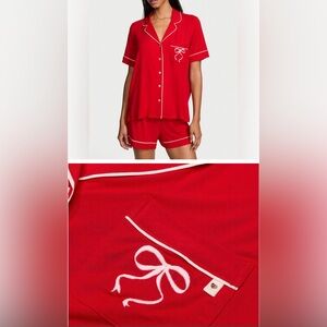 ❤️ Red BOW 🎀 pajama short set • modal soft • lipstick red 💄 Perfect Gift 🎁